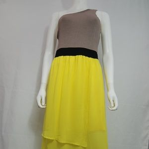 Sugar Lips One Shoulder Yellow Dress NWT